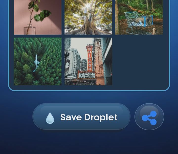 Save or share instantly from Droplet